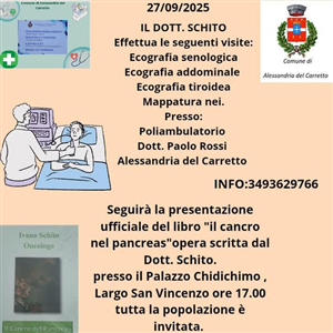 Presentazione ufficiale del libro “Il cancro nel pancreas” del Dott. Ivano Schito